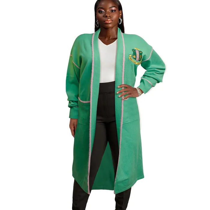 Green duster cardigan hotsell