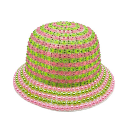 Pink Green Pearl Bucket Hat 
