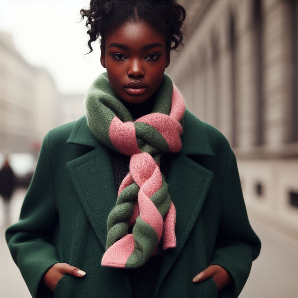 Pink & Green Faux Fox Wrap