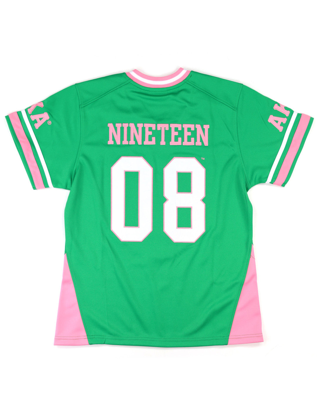 Alpha Kappa Alpha Pink & Green Football Jersey - AKA Emblems