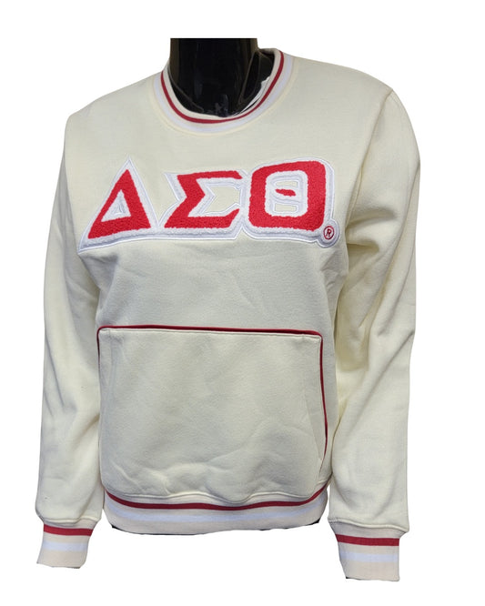 Delta Sigma Theta Alabaster Chenille Greek Letter  Sweatshirt