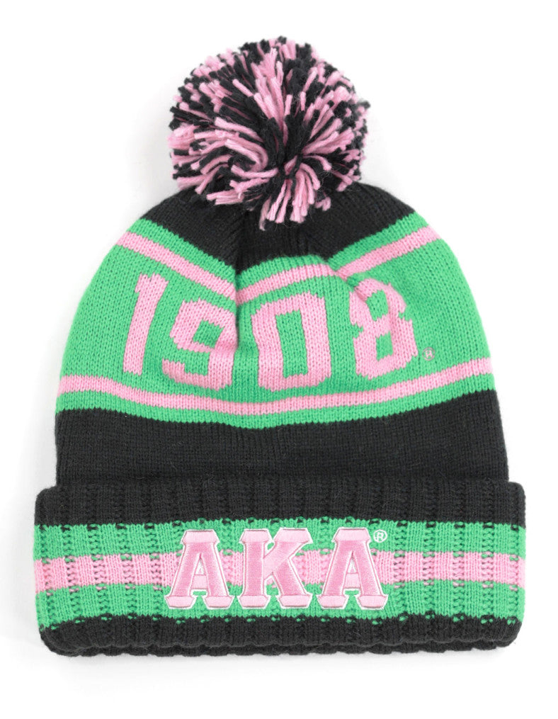 Alpha Kappa Alpha Black Beanie 