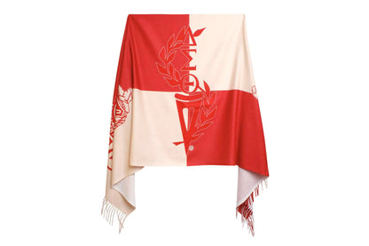 Delta Sigma Theta (DST)  Sorority Red Cream Block  Shawl Scarf