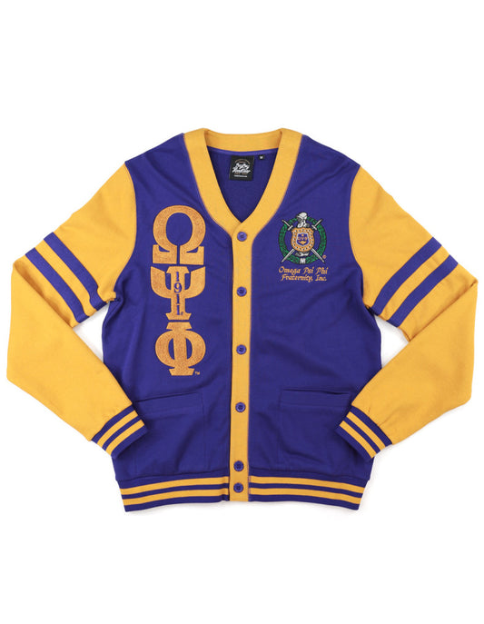 Omega Psi Phi Fraternity Cardigan - Front View