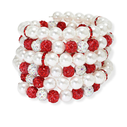 Delta Sigma Theta (DST) Blinged Pearl Wire Bracelet – Jewelry