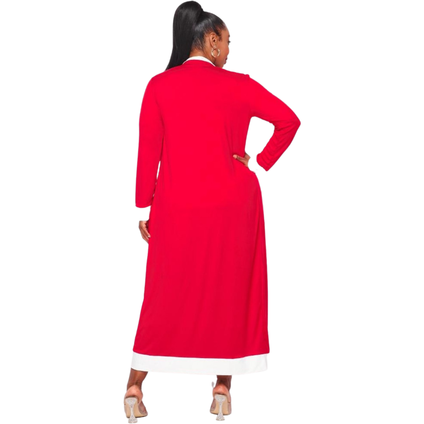 Delta Sigma Theta Inspired: Red & White Dress Duster Set