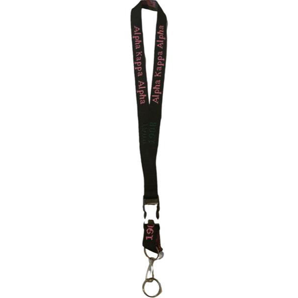 Alpha Kappa Alpha Black  Lanyard