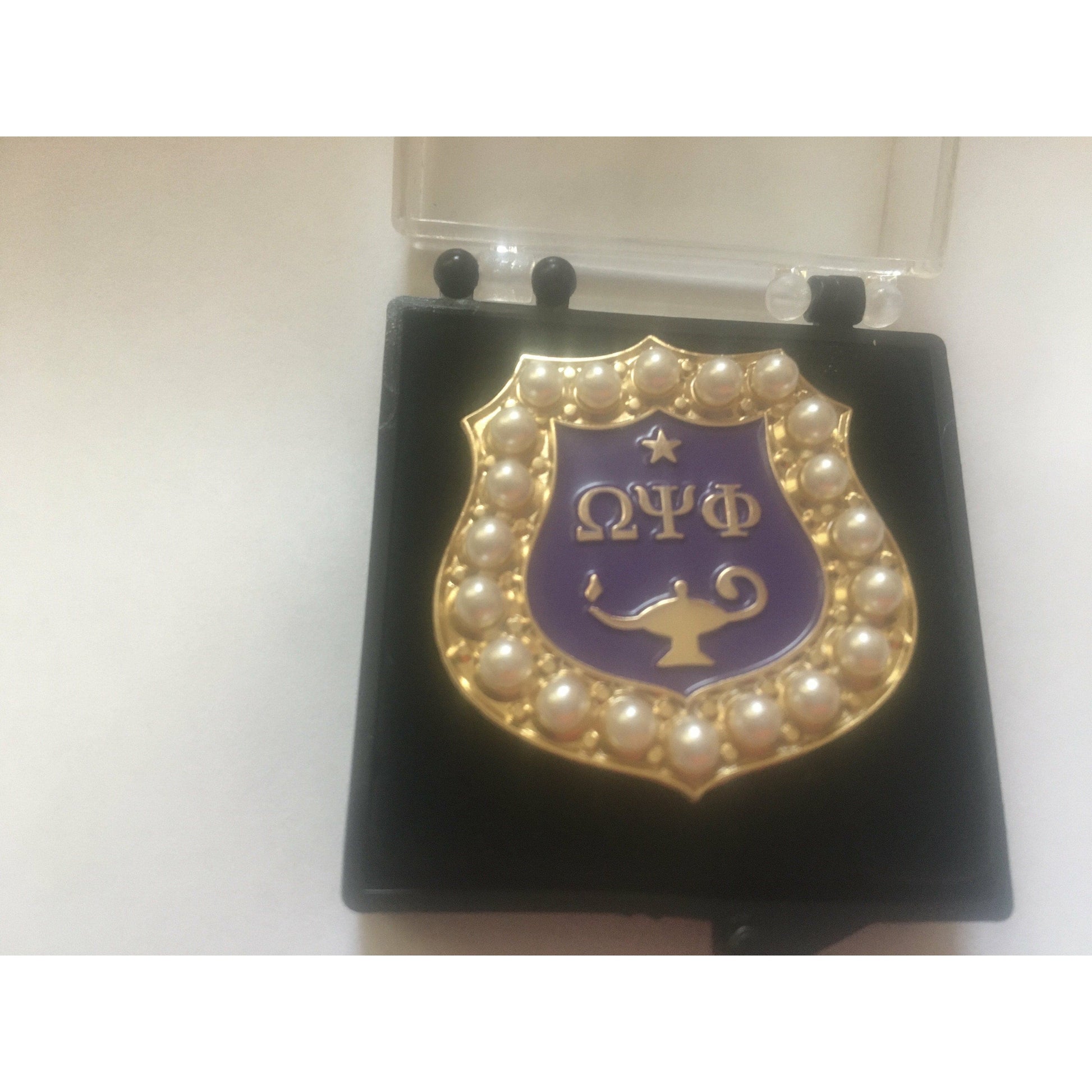 Omega Psi Phi Pearl Shield PIn